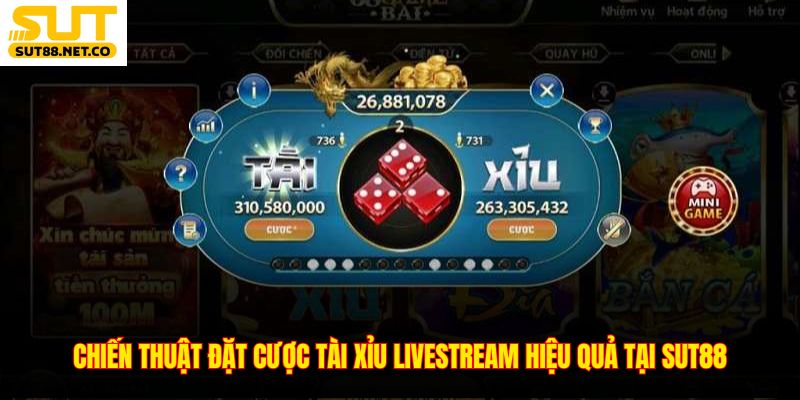 Chiến thuật đặt cược tài xỉu livestream hiệu quả tại SUT88